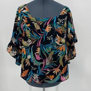Terra & Sky Multicolor Floral Blouse WOMEN SIZE 1X-16W/18W